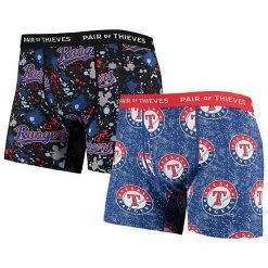 Discount 🛒 Unbranded Men's Pair Of Thieves Royal/Black Texas Rangers Super Fit 2-Pack Boxer Briefs Set 🤩