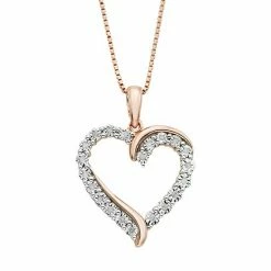 Top 10 ⌛ Unbranded 1/10 Carat T.W. Diamond 14k Rose Gold Vermeil Heart Pendant Necklace 😉
