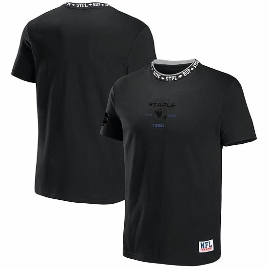 Deals ๐ฅ Unbranded Men's NFL X Staple Black Buffalo Bills Globe T-Shirt โ - Image 2
