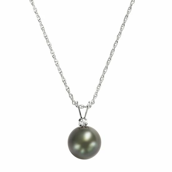 Best reviews of ❤️ Unbranded Sterling Silver Tahitian Cultured Pearl And White Topaz Pendant 🔥