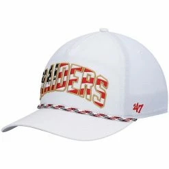 Best Sale ❤️ Unbranded Men's '47 White Las Vegas Raiders Hitch Stars And Stripes Trucker Adjustable Hat 🔥