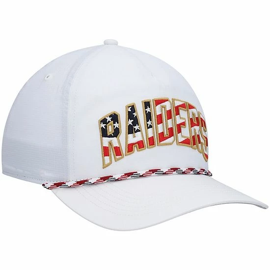 Best Sale ❤️ Unbranded Men's '47 White Las Vegas Raiders Hitch Stars And Stripes Trucker Adjustable Hat 🔥 - Image 4