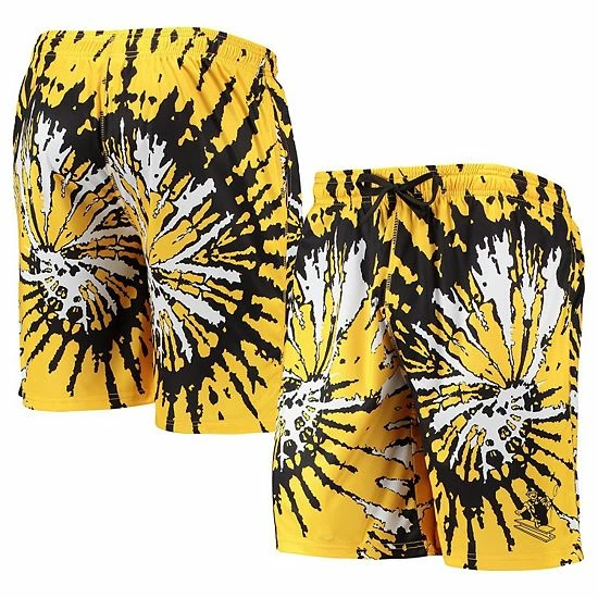 Promo ⌛ Unbranded Men's FOCO Gold Pittsburgh Steelers Retro Static Mesh Lounge Shorts 🌟