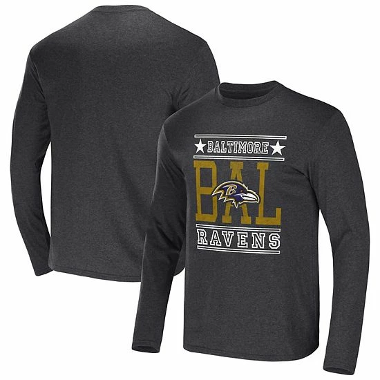 Wholesale ๐คฉ Unbranded Men's NFL X Darius Rucker Collection By Fanatics Heathered Charcoal Baltimore Ravens Long Sleeve T-Shirt ๐ - Image 2