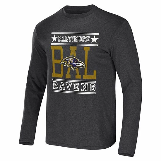 Wholesale ๐คฉ Unbranded Men's NFL X Darius Rucker Collection By Fanatics Heathered Charcoal Baltimore Ravens Long Sleeve T-Shirt ๐ - Image 3