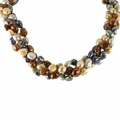 Buy 🔥 Unbranded Sterling Silver Dyed Freshwater Cultured Pearl Twist Multistrand Necklace ⭐