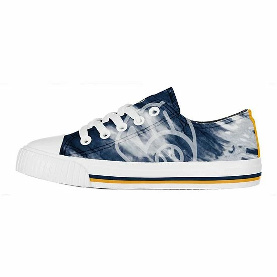 Outlet 😀 Unbranded Youth FOCO Milwaukee Brewers Tie-Dye Canvas 👟 Sneakers 🛒 - Image 3