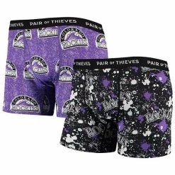 Best Pirce ✨ Unbranded Men's Pair Of Thieves Black/Purple Colorado Rockies Super Fit 2-Pack Boxer Briefs Set 👍