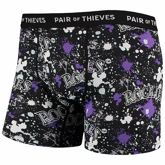 Best Pirce ✨ Unbranded Men's Pair Of Thieves Black/Purple Colorado Rockies Super Fit 2-Pack Boxer Briefs Set 👍 - Image 3