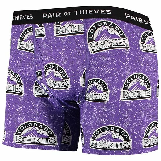 Best Pirce ✨ Unbranded Men's Pair Of Thieves Black/Purple Colorado Rockies Super Fit 2-Pack Boxer Briefs Set 👍 - Image 5