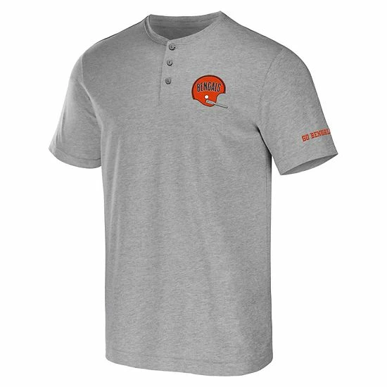 Best Sale ๐ Unbranded Men's NFL X Darius Rucker Collection By Fanatics Heather Gray Cincinnati Bengals Henley T-Shirt โค๏ธ - Image 3