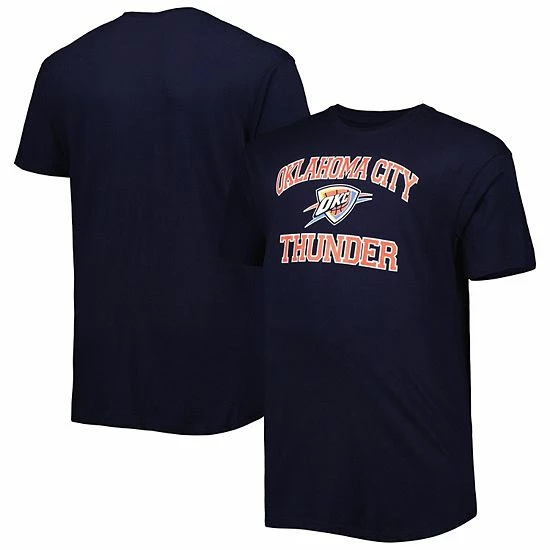Discount 🥰 Unbranded Men's Navy Oklahoma City Thunder Big & Tall Heart & Soul T-Shirt 🎁