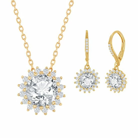 Discount ๐ฅ Unbranded Sterling Silver Cubic Zirconia Sunburst Necklace & Earring Set โค๏ธ - Image 3