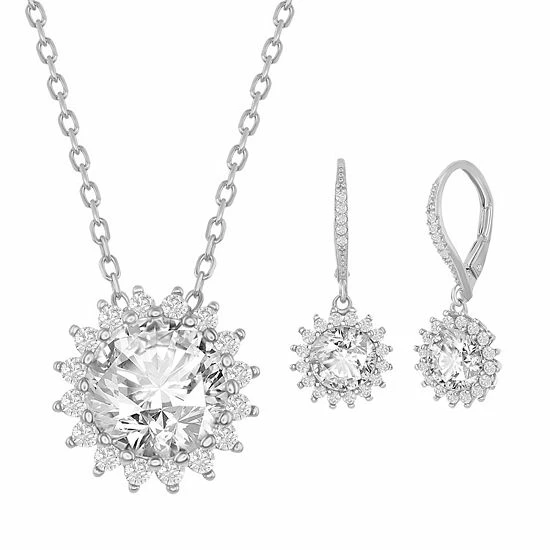 Discount ๐ฅ Unbranded Sterling Silver Cubic Zirconia Sunburst Necklace & Earring Set โค๏ธ - Image 4