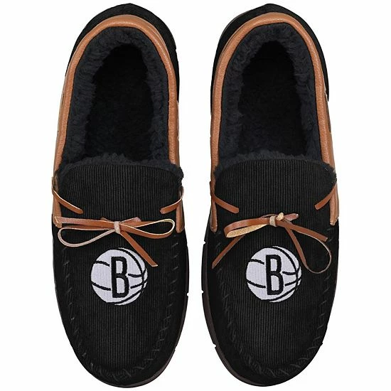 Deals โจ Unbranded Men's FOCO Brooklyn Nets Corduroy Moccasin Slippers ๐ - Image 2