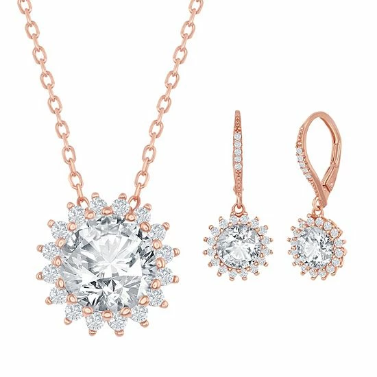 Discount ๐ฅ Unbranded Sterling Silver Cubic Zirconia Sunburst Necklace & Earring Set โค๏ธ - Image 5