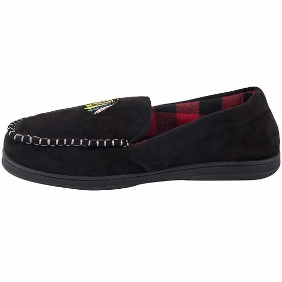 Deals ๐ Unbranded Men's FOCO Chicago Blackhawks Team Logo Flannel Moccasin Slippers ๐งจ - Image 3