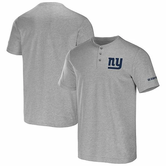Hot Sale โ๏ธ Unbranded Men's NFL X Darius Rucker Collection By Fanatics Heather Gray New York Giants Henley T-Shirt ๐ - Image 2