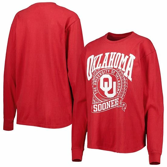Cheapest ๐ Unbranded ๐ฉ Women's Pressbox Crimson Oklahoma Sooners Big Country Laurels Long Sleeve T-Shirt ๐งจ - Image 2