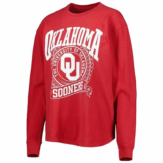 Cheapest ๐ Unbranded ๐ฉ Women's Pressbox Crimson Oklahoma Sooners Big Country Laurels Long Sleeve T-Shirt ๐งจ - Image 3