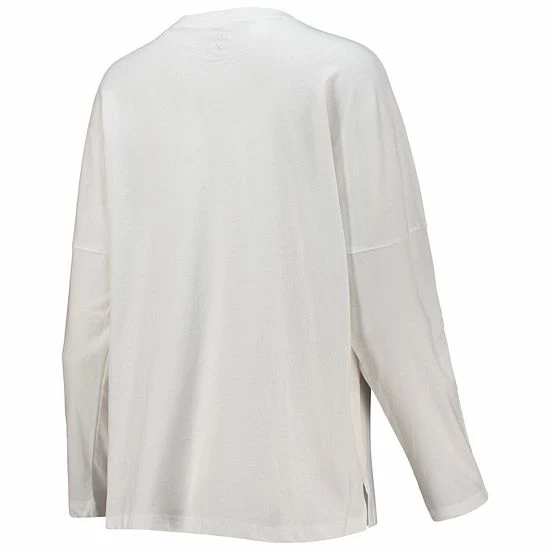 Hot Sale ⭐ Unbranded 👩 Women's League Collegiate Wear White Clemson Tigers Clothesline Oversized Long Sleeve T-Shirt 😍 - Image 4