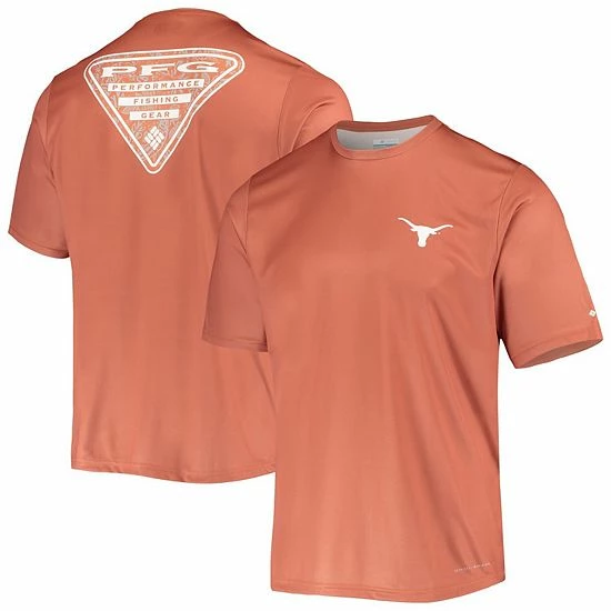 Hot Sale 🔥 Unbranded Men's Columbia Texas Orange Texas Longhorns Terminal Tackle Omni-Shade T-Shirt 👏