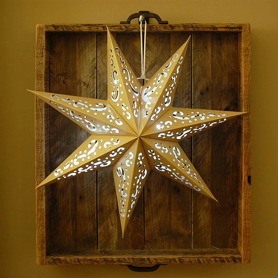 New ๐ Unbranded LumaBase 7-Point Star Paper Lantern 3-piece Set Silver โญ - Image 2