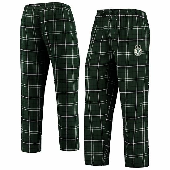 Best Sale ✨ Unbranded Men's Concepts Sport Hunter Green/Black Milwaukee Bucks Ultimate Plaid Flannel Pajama Pants ✨ - Image 2
