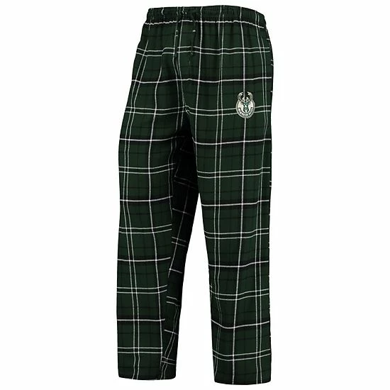 Best Sale ✨ Unbranded Men's Concepts Sport Hunter Green/Black Milwaukee Bucks Ultimate Plaid Flannel Pajama Pants ✨ - Image 3