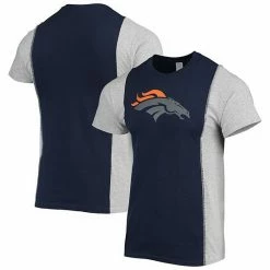 Brand new 🔥 Unbranded Men's Refried Apparel Navy/Heathered Gray Denver Broncos Sustainable Split T-Shirt 😉