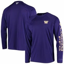 Budget 🛒 Unbranded Men's Columbia PFG Purple Washington Huskies Terminal Tackle Omni-Shade Long Sleeve T-Shirt 🌟