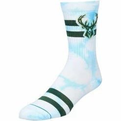 Cheapest 🎉 Unbranded Men's Stance Milwaukee Bucks Tie-Dye Crew 🧦 Socks 👏
