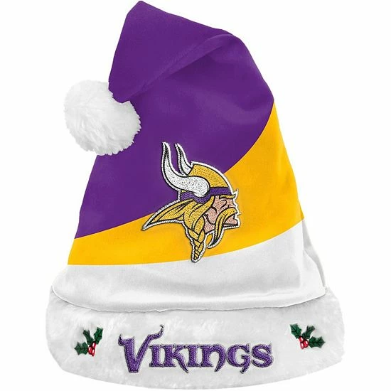 Cheapest 🌟 Unbranded FOCO Minnesota Vikings Colorblock Santa Hat 😀