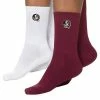 Discount 🎁 Unbranded 👩 Women's ZooZatz Garnet/White Florida State Seminoles 2-Pack Quarter-Length 🧦 Socks 🎉