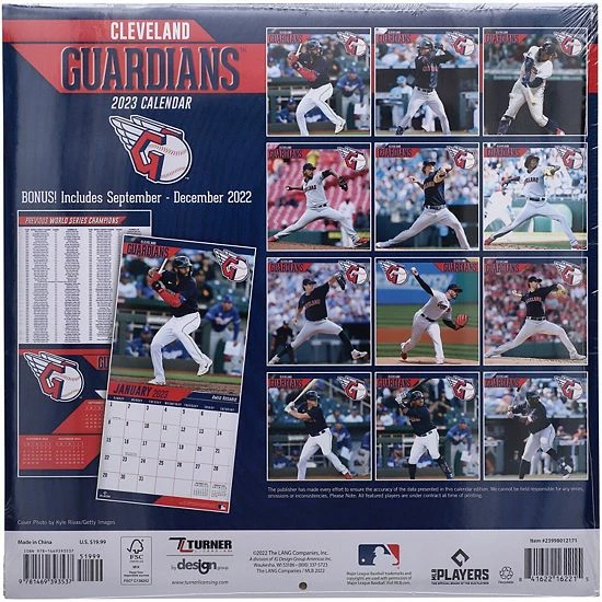 Coupon ❤️ Unbranded Cleveland Guardians 2023 12" X 12" Team Wall Calendar ✨ - Image 3