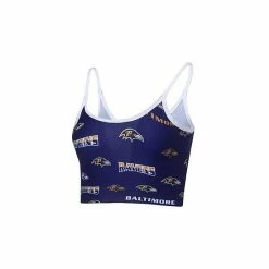 Brand new 🥰 Unbranded 👩 Women's Concepts Sport Purple/White Baltimore Ravens Breakthrough Allover Knit Sports Bra 😉