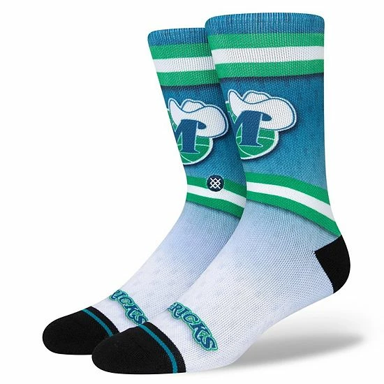 Best Sale 👏 Unbranded Men's Stance Dallas Mavericks Hardwood Classics Fader Collection Crew 🧦 Socks 🎁