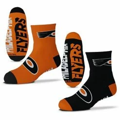 Best deal 🤩 Unbranded Youth For Bare Feet Philadelphia Flyers Two-Pack Quarter-Length Team 🧦 Socks 🌟