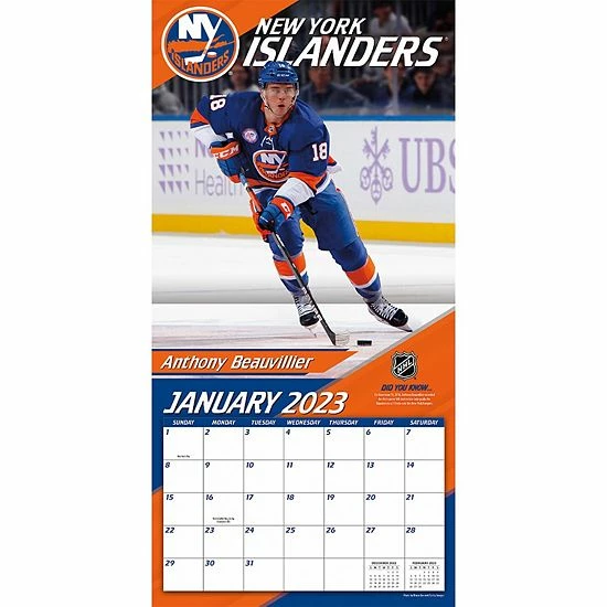 Best Pirce ❤️ Unbranded New York Islanders 2023 12" X 12" Team Wall Calendar 😉 - Image 4