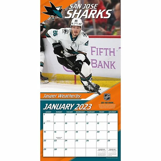 Brand new ๐ Unbranded San Jose Sharks 2023 12" X 12" Team Wall Calendar ๐ - Image 4