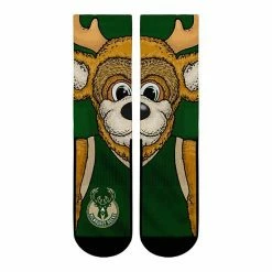 Promo 💯 Unbranded Men's Rock Em 🧦 Socks Milwaukee Bucks Split Face Mascot Crew 🧦 Socks 👍