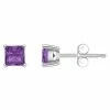 Wholesale 🔥 Unbranded 14k Gold 4 Mm Princess Cut Amethyst Stud Earrings 14k Yellow Gold 🎁