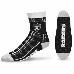 Brand new 🤩 Unbranded 👩 Women's For Bare Feet Las Vegas Raiders Tartan Plaid Ankle 🧦 Socks ⌛