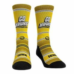 New 🌟 Unbranded Rock Em 🧦 Socks Iowa Hawkeyes Team Slogan Crew 🧦 Socks 🤩