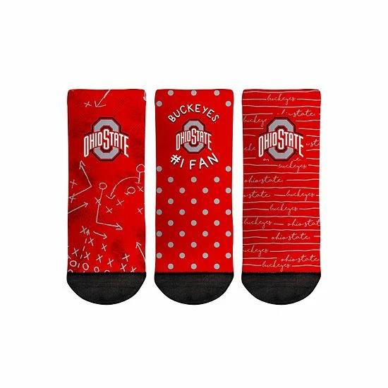 Buy 👏 Unbranded Toddler Rock Em 🧦 Socks Ohio State Buckeyes #1 Fan 3-Pack Crew 🧦 Socks Set ✔️