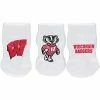 New 🔔 Unbranded Newborn & Infant Strideline White Wisconsin Badgers Three-Pack Booties 😉