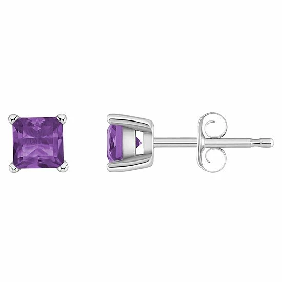 Wholesale ๐ฅ Unbranded 14k Gold 4 Mm Princess Cut Amethyst Stud Earrings 14k Yellow Gold ๐ - Image 4