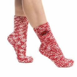 Best Pirce 😍 Unbranded 👩 Women's ZooZatz Arkansas Razorbacks Marled Fuzzy 🧦 Socks ⭐