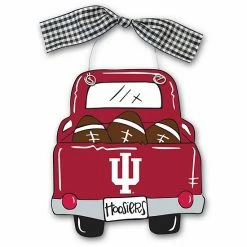 New 💯 Unbranded Indiana Hoosiers Wood Truck Ornament 👍