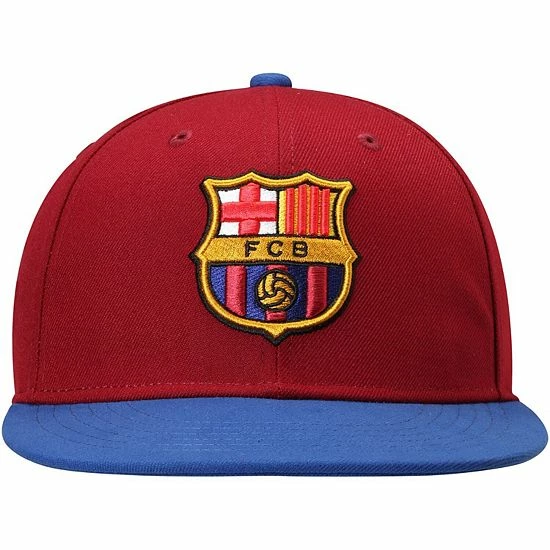 Coupon ๐ Unbranded Men's Fi Collection Barcelona Burgundy/Blue Team Fitted Hat ๐งจ - Image 3